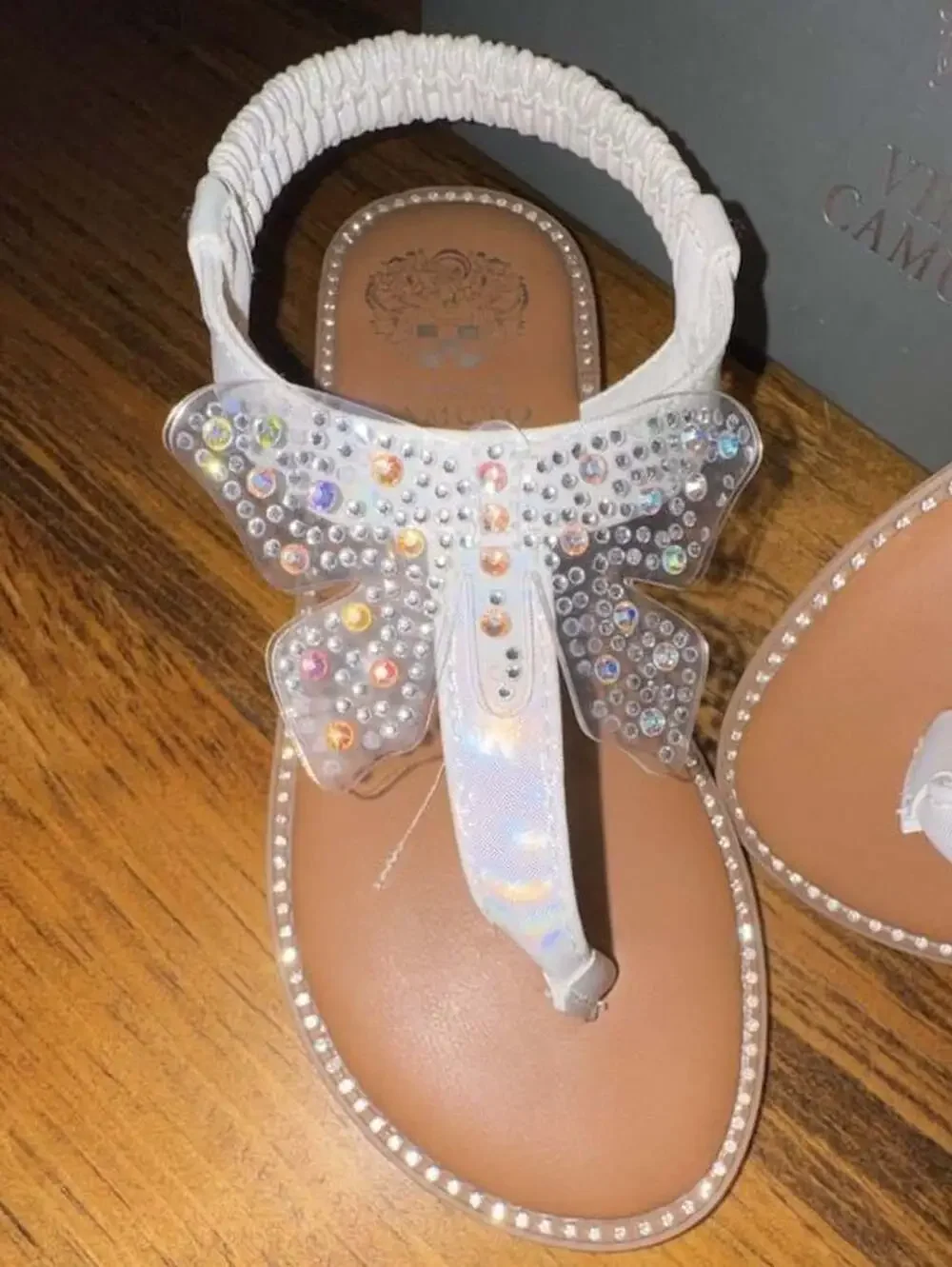 Vince Camuto Little & Big Kid Kimana Rhinestone Butterfly Sandals White